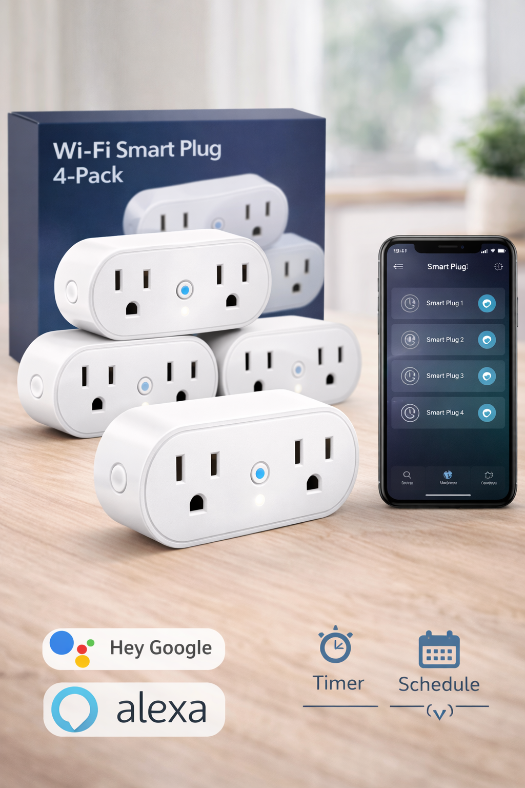 WiFi Smart Plug (4-Pack)